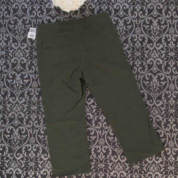 NWT Ralph Lauren Army Green Wide Leg Capri Pants 8 - Picture 5 of 8